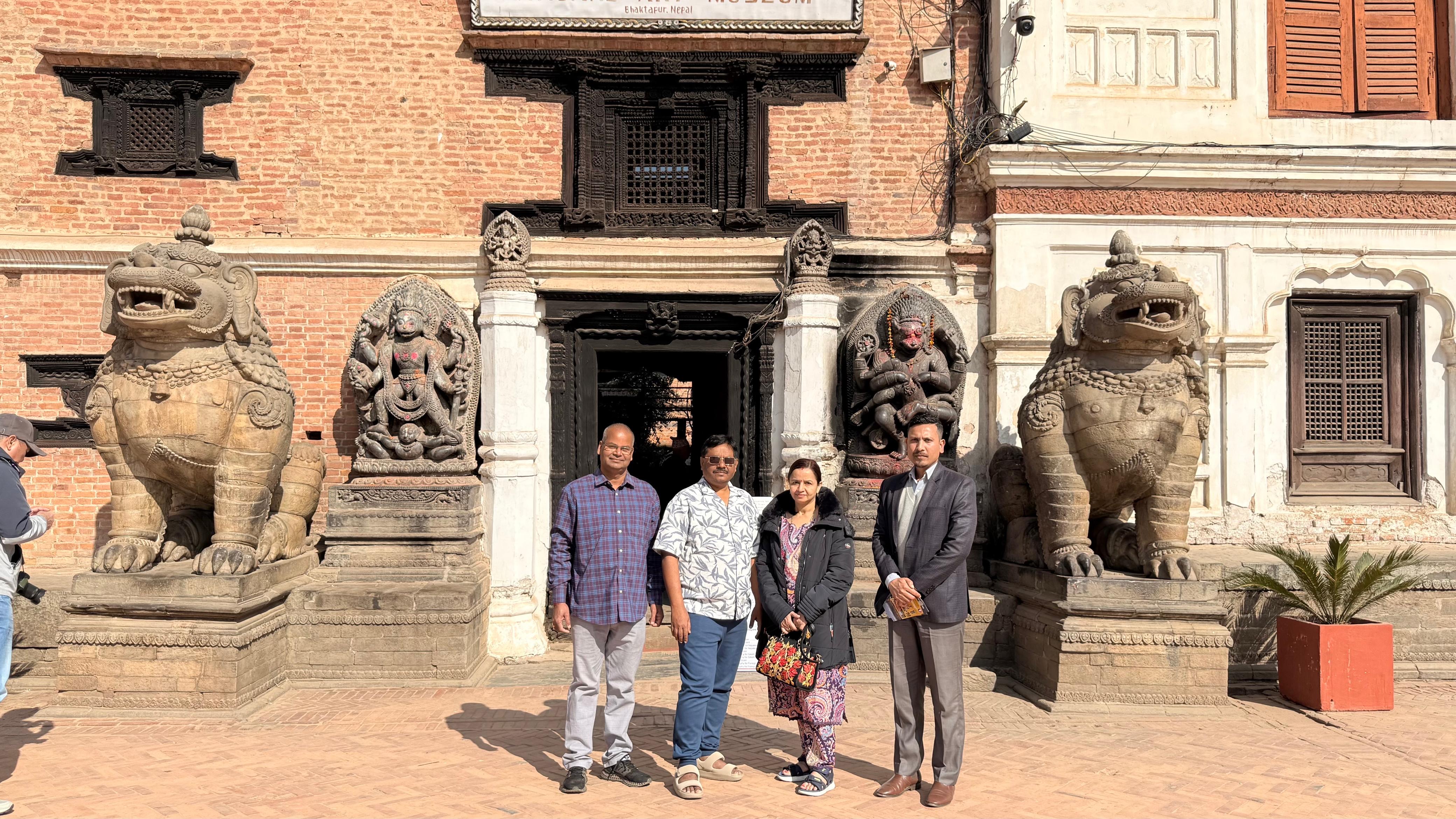 Rudra with clients at Bhaktapur